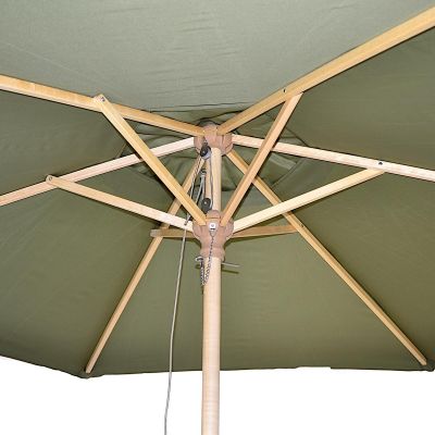 6. PARASOL OGRODOWY DREWNIANY 250CM SKŁADANY ZIELONY