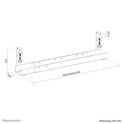 12. Neomounts ADS07-120WH organizator na kable Biurko Korytko kablowe Biały 1 szt.