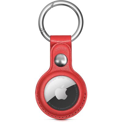7. Etui do Apple AirTag z ekoskóry - czarne, brązowe, czerwone, niebieskie - 4 sztuki