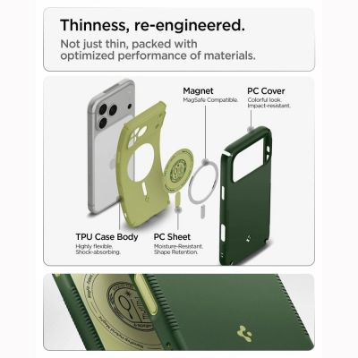9. Etui Spigen Nano Pop MagSafe na iPhone 18 Pro / 17 Pro - zielone