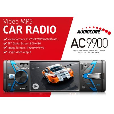 10. Radioodtwarzacz samochodowe AUDIOCORE AC9900 (USB, USB + AUX, USB + AUX + karty SD)