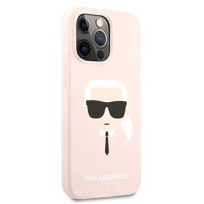 4. Etui Karl Lagerfeld Silicone Karl`s Head na iPhone 13 Pro Max 6,7" - jasnoróżowe