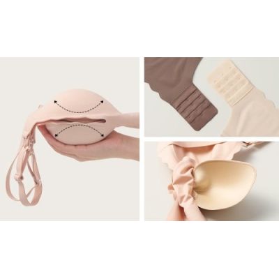 3. MOMCOZY YN46 bezszwowy biustonosz do karmienia Floral Support cielisty S