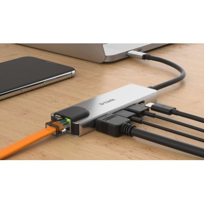 4. Adapter D-Link DUB-M520 - Przewodowy - Thunderbolt 3 - 60 W - 10,100,1000 Mbit/s - IEEE 802.3 - IEEE 802.3ab - IEEE 802.3az - IEEE 802.3u - IEEE 802.3x - Aluminium