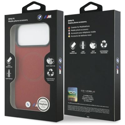 8. Etui BMW M FW Metal Logo MagSafe na iPhone 17 Pro Max - czerwone