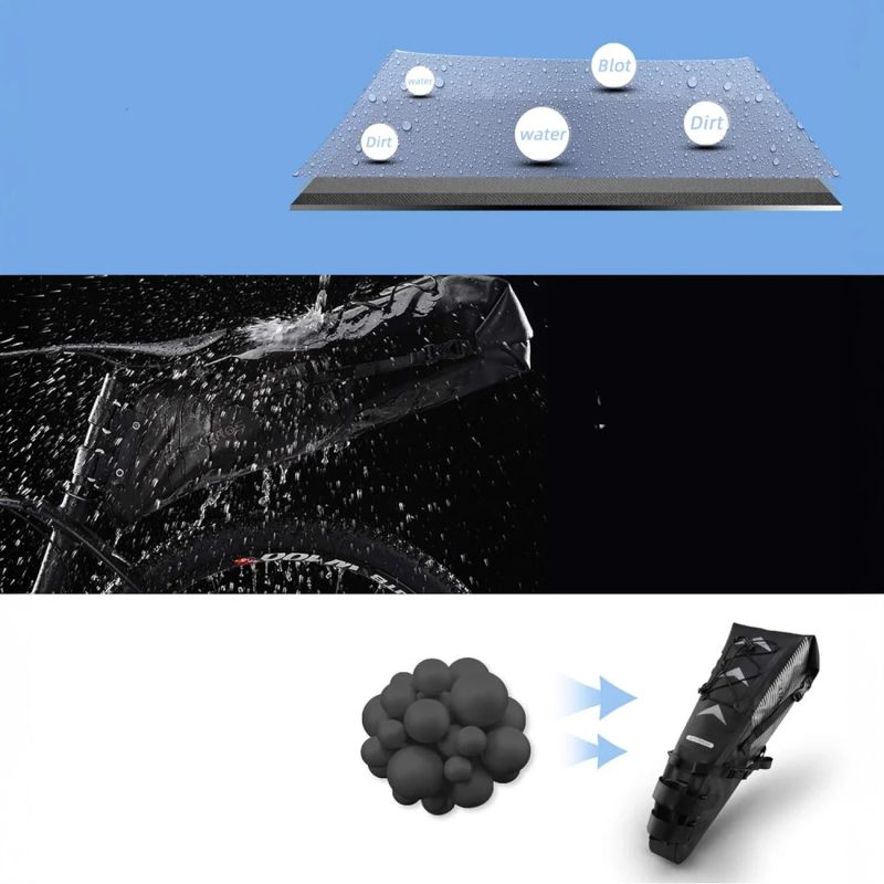 5. Torba rowerowa Rockbros AS-013 podsiodłowa 10L - czarny