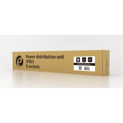 10. GEMBIRD LISTWA ZASILAJĄCA RACK 19" PDU EG-PDU-014-C14 1U, 10A, 8X SCHUKO, WTYK C14, KABEL 3M