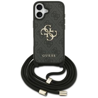 Etui Guess 4G Big Logo Cord Stap Crossbody na iPhone 17 - czarne