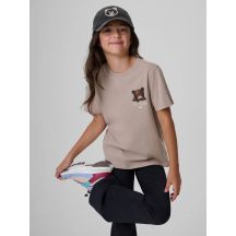 T-shirt regular z nadrukiem dziewczęcy 4F 4FJKAW26TTSHF4424-83S