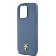 11. Etui DKNY Leather Monogram Pattern Metal Logo MagSafe na iPhone 15 Pro Max - niebieskie