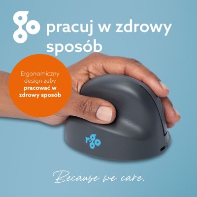 16. R-Go Tools Mysz pionowa R-Go HE Basic, mysz ergonomiczna, rozmiar medium (długość dłoni 165-185 mm), dla leworęcznych, Bluetooth