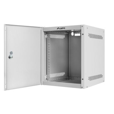 LANBERG SZAFA WISZĄCA RACK 10" 6U 280X310 SZARA, DRZWI METALOWE (FLAT PACK) WF10-2306-00S
