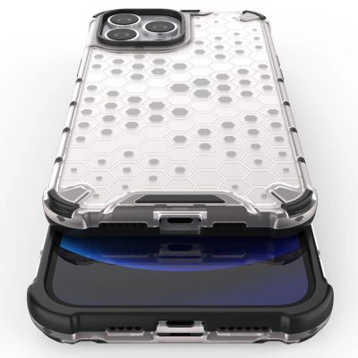 10. Honeycomb etui pancerny pokrowiec z żelową ramką iPhone 13 Pro Max zielony