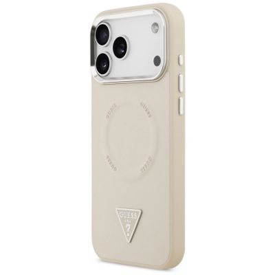 2. Etui Guess Triangle Logo MagSafe na iPhone 17 Pro - beżowe