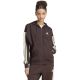 Bluza damska adidas Essentials 3-Stripes Full-Zip Fleece Hoodie brązowa KX0784