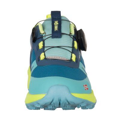 3. Buty Trollkids Trollfjord Hiker Low XT Waterproof niebieski portowy/wiosenny liść/mgła akwamarynowa