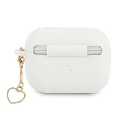 2. Etui Guess Silicone Charm Heart Collection na AirPods Pro - białe