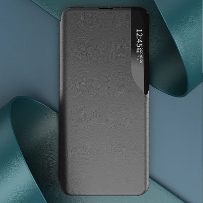 5. Eco Leather View Case etui do Samsung Galaxy S24 FE z klapką i podstawką - czarne