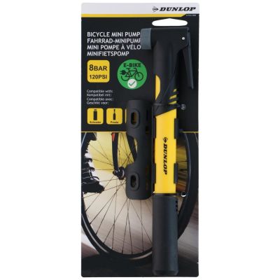 7. POMPKA ROWEROWA MINI 120psi (8bar) DUNLOP ŻÓŁTA