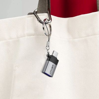 4. Adapter USB Acefast J7 USB-A - USB-C - szary