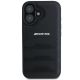 3. Etui AMG Leather Debossed Lines Black Logo na iPhone 16 - czarne