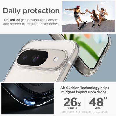 18. Etui Spigen Ultra Hybrid na Google Pixel 9 / 9 Pro - przezroczyste