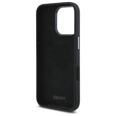7. Etui DKNY Liquid Silicone Metal Logo na iPhone 16 Pro Max - czarne