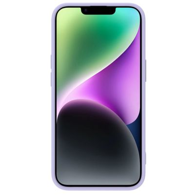 2. Nillkin CamShield Silky Silicone Case etui iPhone 14 Plus pokrowiec z osłoną na aparat fioletowy