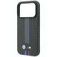 6. Etui BMW M Quadrille Kevlar Tricolor Print Lines MagSafe na iPhone 18 Pro / 17 Pro - ciemnoszare
