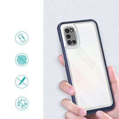 2. Clear 3in1 etui do Samsung Galaxy A03s (166) żelowy pokrowiec z ramką niebieski