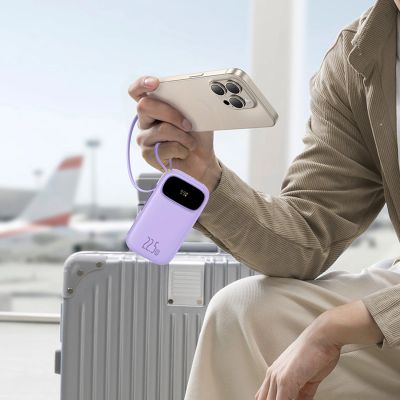 6. Powerbank Baseus EnerFill FC21 Qpow 3 Ultra 20000mAh 22.5W z wyświetlaczem cyfrowym z dołączonym kablem - fioletowy