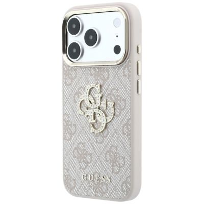 2. Etui Guess 4G & Big Strass Logo na iPhone 17 Pro / 18 Pro - różowe