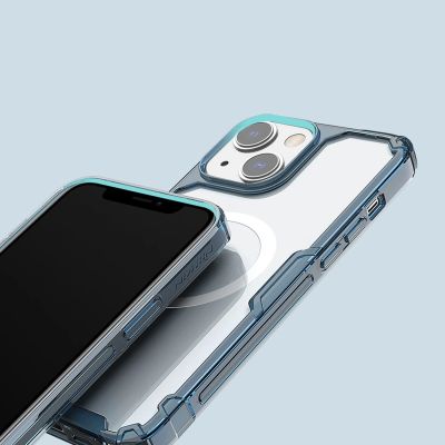 14. Nillkin Nature Pro Magnetic Case etui iPhone 14 Plus magnetyczny pokrowiec MagSafe niebieski