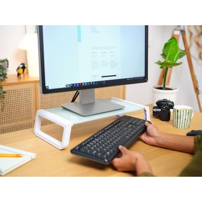6. Podstawka pod monitor TRUST MONTA GLASS MONITOR STAND WHT (25351)