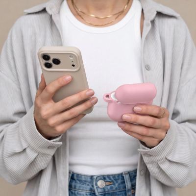 11. Etui Tech-Protect Silicone Hook na AirPods 4 - różowe