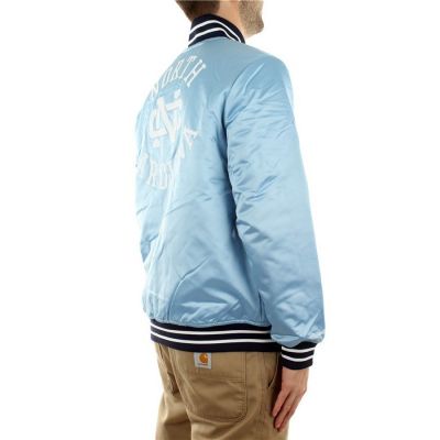 4. Mitchell &amp; Ness kurtka NCAA Heavyweight Satin Jacket University Of North Carolina OJBF3413-UNCYYPPPLTBL