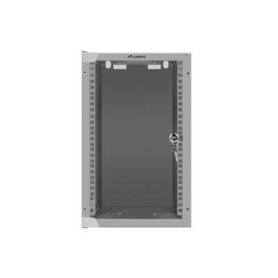 6. Szafa rack Lanberg WF10-2309-10S (9U; 462mm / 280mm / 310 mm; wisząca; Szklane; 10"; kolor szary)