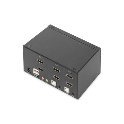 10. Przełącznik KVM, 2-portowy, podwójny wyświetlacz, 4K, HDMI