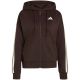 2. Bluza damska adidas Essentials 3-Stripes Full-Zip Fleece Hoodie brązowa KX0784
