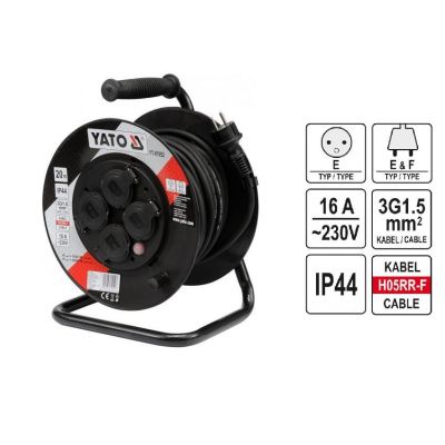 3. Yato YT-81052 kołowrotek 4 x gniazdo sieciowe 20 m