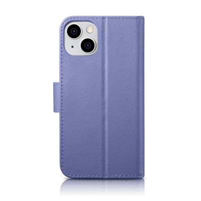 2. iCarer Wallet Case 2in1 etui iPhone 14 Plus skórzany pokrowiec z klapką Anti-RFID jasnofioletowy (WMI14220727-LP)