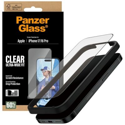 4. Szkło hartowane PanzerGlass Ultra-Wide Fit EasyAligner na iPhone 17 / 16 Pro