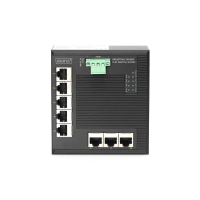 27. Switch Ethernet Gigabit 8-portowy, montaż DIN, rozszerzony zakres temp.