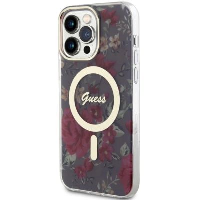 2. Etui Guess Flower MagSafe na iPhone 14 Pro Max - zielone