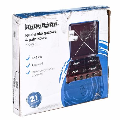 14. Kuchenka gazowa nastawna 4-palnikowa Ravanson K-04BR (brązowy)