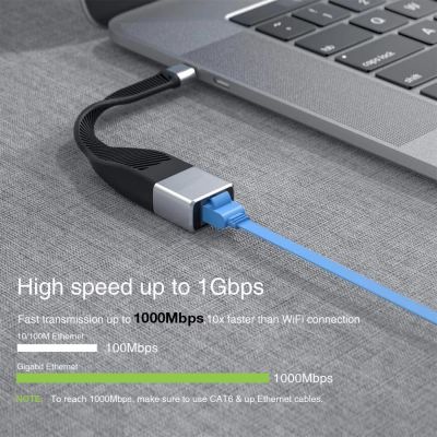 7. Techly ICOC USBC-RJ45 kabel sieciowy Czarny 0,144 m