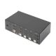 3. Digitus Przełącznik KVM, 4-portowy, obsługa dwóch monitorów, 4K, HDMI®