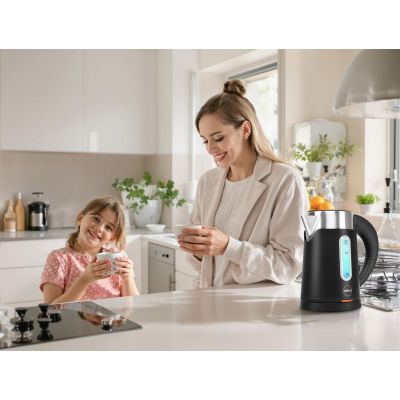 13. ELDOM CZAJNIK BEZPRZEWODOWY C185C TRIPO CZARNY 1000W 0,8 L, BPA-FREE, IZOLOWANY