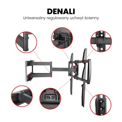 7. MONTIS UCHWYT DO TELEWIZORA 37"-105" MAX-75KG MT162 DENALI / CZARNY BIG SCREEN TV.