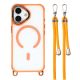 Etui na iPhone 17 z regulowaną smyczą Crossbody oraz ramką aparatu pełniącą funkcję podstawki kompatybilne z MagSafe - pomarańczowe